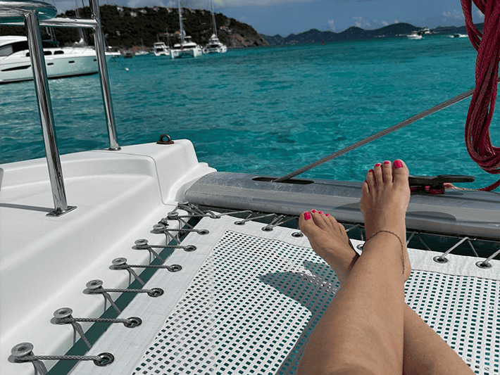 Guest on Aquanimity bow trampoline BVI