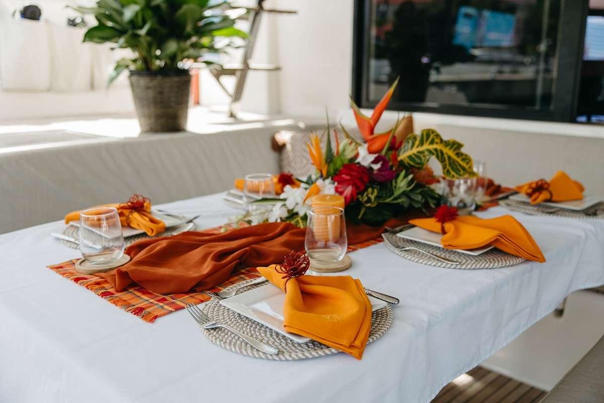 Dining Onboard a Catamaran Yacht Charter in the BVI